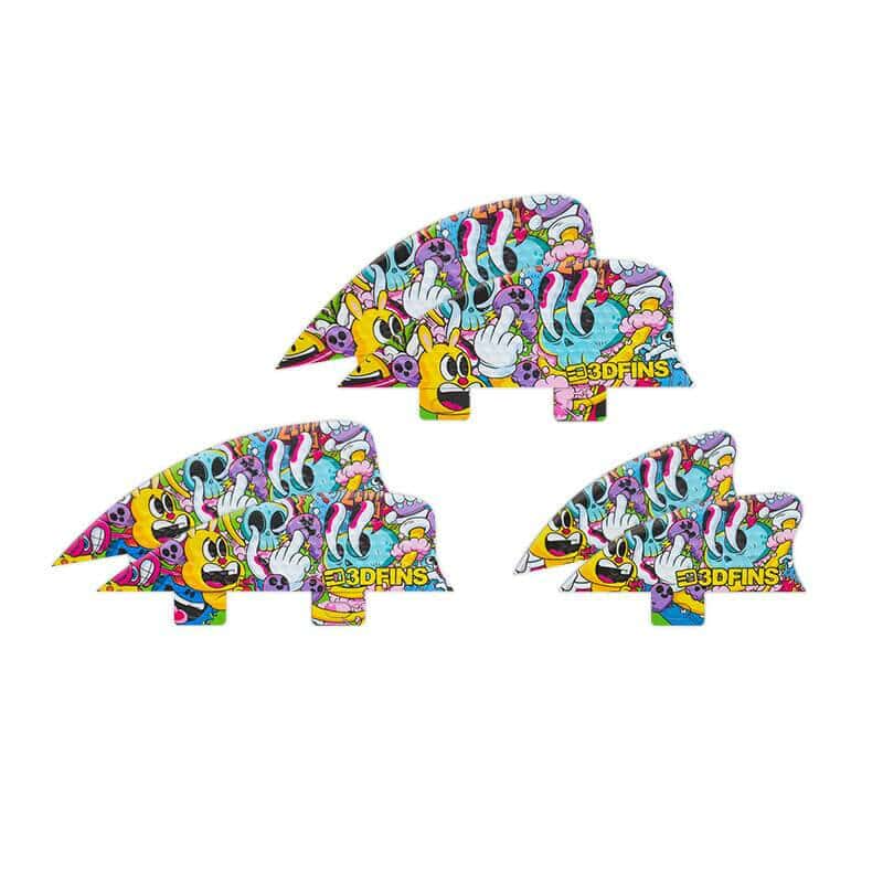 Switchblade Deluxe Set - Includes three sets of “Skim” style wake surfing fins – Wild Grom